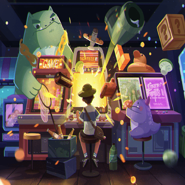 5瓦灯光的街机厅